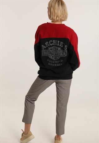 90S HARLEY DAVIDSON PRINTED LOGO SWEATSHIRT