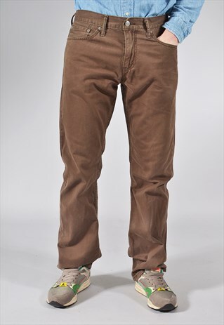 VINTAGE LEVI'S 514 BROWN STRAIGHT LEG CHINO TROUSERS
