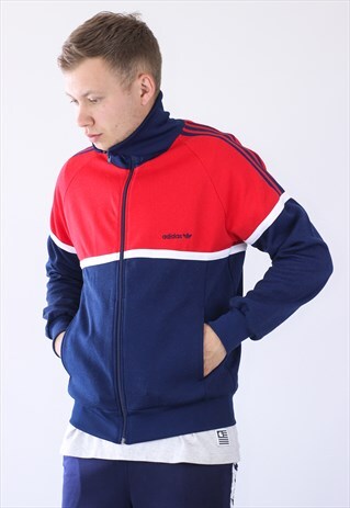 80S VINTAGE MENS ADIDAS ORIGINALS TRACK TOP JACKET
