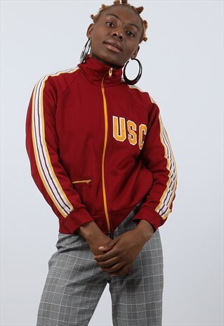 VINTAGE SMALL RED COLLEGE TRACK JACKET