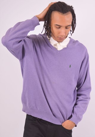 VINTAGE POLO RALPH LAUREN JUMPER SWEATER PURPLE