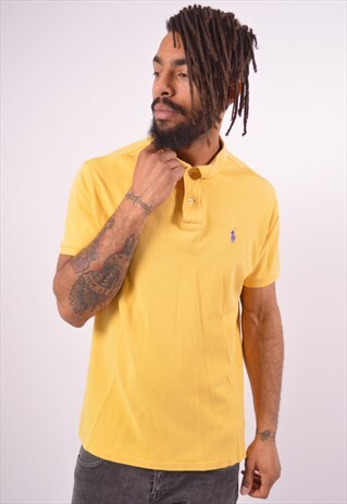 VINTAGE POLO RALPH LAUREN POLO SHIRT YELLOW