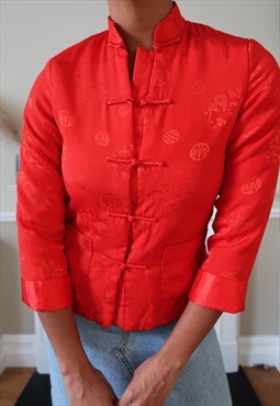Vintage chinese padded jacket in red.