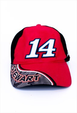 Vintage Nascar Tony Stewart 14 Hat Red Black Colour Block