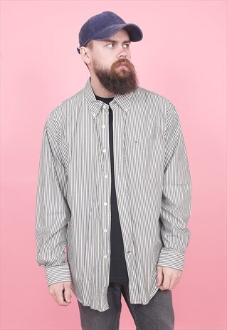 VINTAGE TOMMY HILFIGER STRIPED SHIRT /R8319
