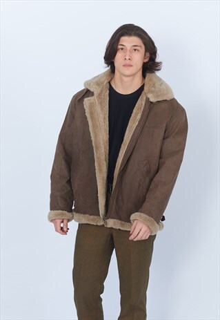VINTAGE LEATHER AVIATOR COAT