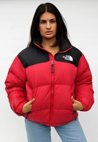 VINTAGE THE NORTH FACE PUFFER, RED/BLACK