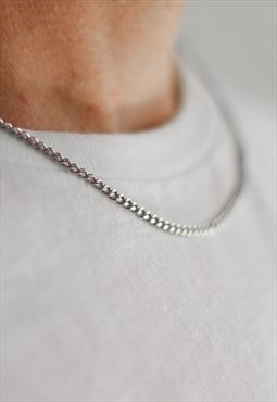 Chain necklace for men silver tone minimalist gift for him