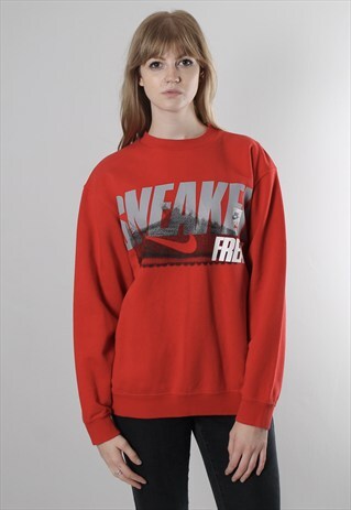 SNEAKER FREAK NIKE RED SWEATSHIRT JUMPER TOP