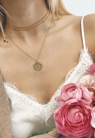 WORLD MAP NECKLACE GOLD PLATED TRAVELLER JEWELLERY