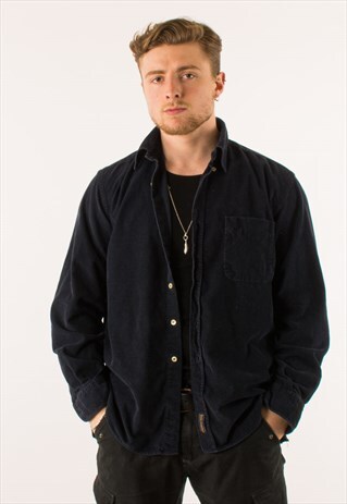VINTAGE 90S NAVY CORDUROY SHIRT XL