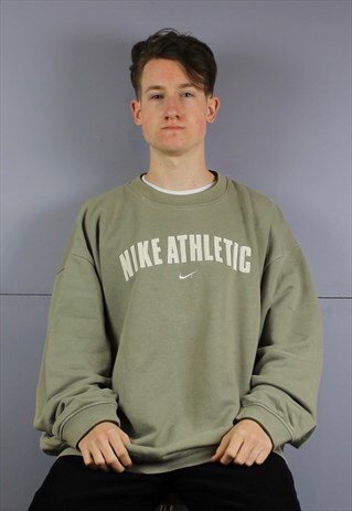 VINTAGE NIKE SWEATSHIRT IN LIGHT BROWN WITH EMBROIDERED SPEL