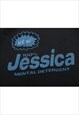 JESSICA T-SHIRT Y2K TEE SKATER SLOGAN TOP IN BLACK