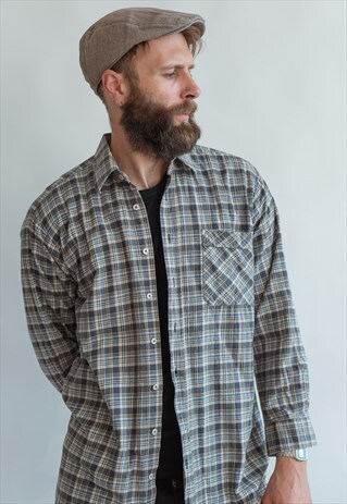 VINTAGE 90S GRUNGE CHECKERED SHIRT IN LONG SLEEVE