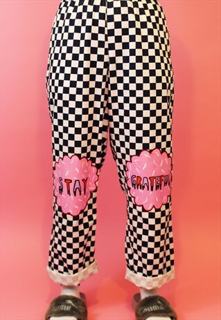 HAND PAINTED NAVY & WHITE CHEFS PANTS