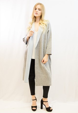 REVERSIBLE WOOL BLEND COAT (GREY)