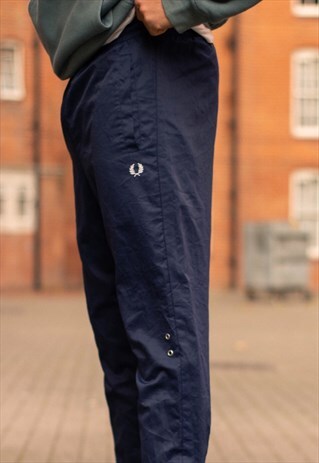 VINTAGE FRED PERRY TRACKSUIT BOTTOMS IN NAVY AND WHITE