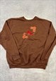 VINTAGE SWEATSHIRT EMBROIDERED BIRDS PATTERNED JUMPER