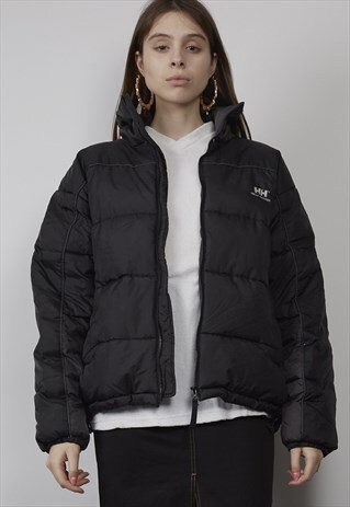 VINTAGE 90'S HELLY HANSEN BLACK PUFFER JACKET
