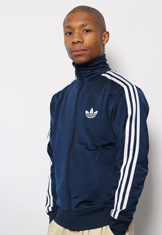VINTAGE ADIDAS 3 STRIPE LOGO TRACK TOP JACKET BLUE