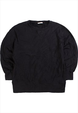 Vintage  GU Sweatshirt Crewneck Plain Heavyweight Black