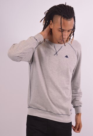 VINTAGE KAPPA SWEATSHIRT JUMPER GREY