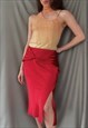 90s/00s vintage JOHN GALLIANO ruby red bias cut satin skirt