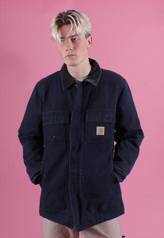 VINTAGE CARHARTT NAVY WORKMANS JACKET