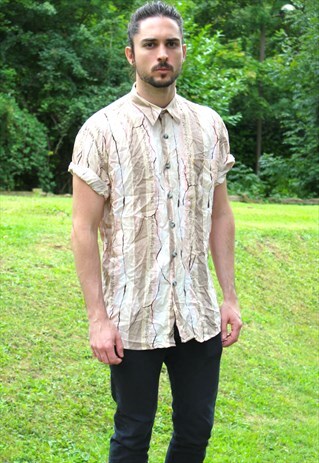 VINTAGE 80S ART NERD SHIRT - MEDIUM - FESTIVAL - ABSTRACT