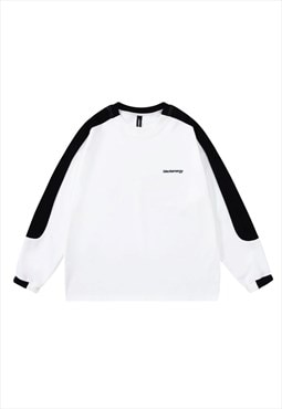Motor sport sweatshirt racing jumper utility top in white