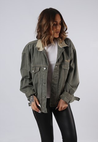 VINTAGE DIESEL DENIM JACKET OVERSIZED FITTED UK 16 XL (AEG)
