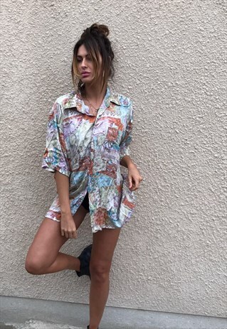 PATTERNED OVERSIZED RETRO VINTAGE UNISEX FESTIVAL SHIRT