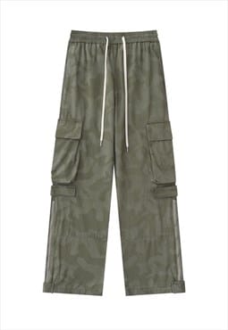 Military joggers utility pants skater cargo pocket trousers 