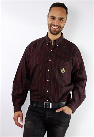 VINTAGE POLO RALPH LAUREN BUTTON DOWN OXFORD SHIRT RED MEN