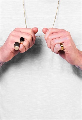 54 FLORAL MULTI 3 PACK OF RINGS & NECKLACE - GOLD