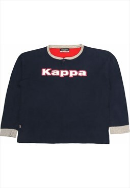 Kappa 90's Spellout Crewneck Sweatshirt XLarge Blue