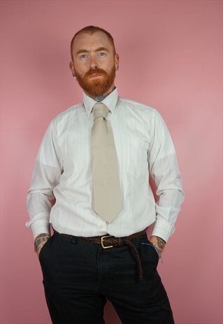 VINTAGE 1970S PLAIN CREAM TIE