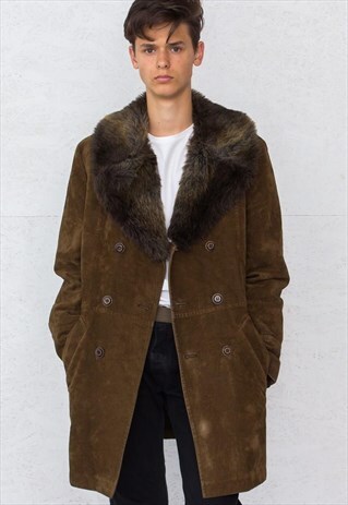 VINTAGE BROWN SHEARLING SHERPA COAT