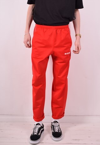 MENS VINTAGE TRACKSUIT TROUSERS W32 L30 RED 90S