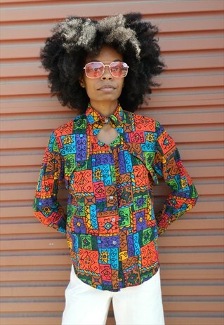 VINTAGE MULTI PRINT BLOUSE