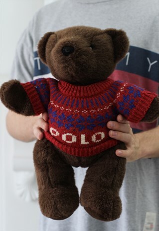 RARE VINTAGE POLO RALPH LAUREN PLUSH TEDDY BEAR TOY