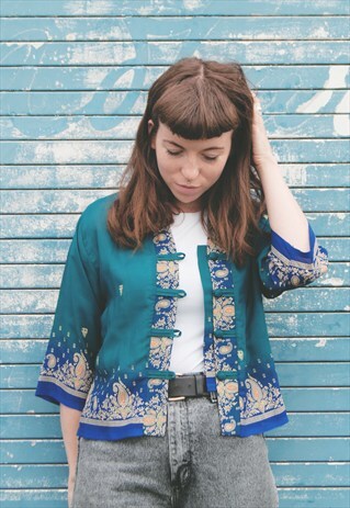 VINTAGE 90'S ETHNIC CROPPED BLOUSE