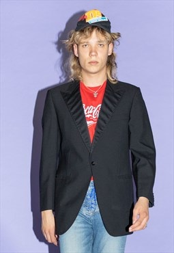 90's Vintage classy prom king/queen blazer in black