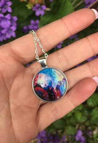 90'S STYLE COSMIC GALAXY SILVER PENDANT