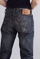 VINTAGE 501 STRAIGHT FIT JEANS IN WASHED BLUE DENIM W33