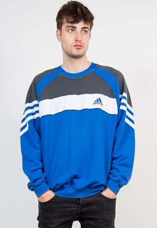 90'S ADIDAS TRICOLOUR SPORTS SWEATSHIRT