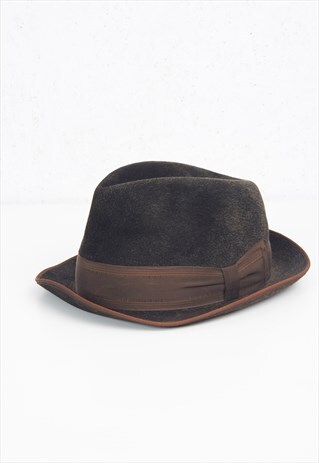 VINTAGE BROWN WOOL HAT