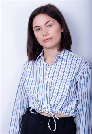 STRIPED LONGSLEEVE TIE SHIRT