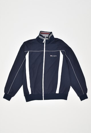 VINTAGE 90'S CHAMPION TRACKSUIT TOP JACKET NAVY BLUE