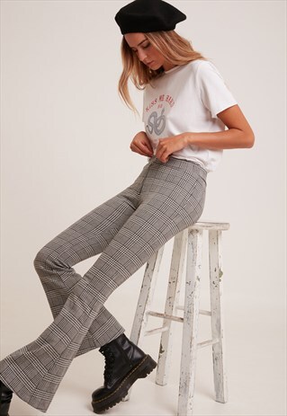 flared checkered pants